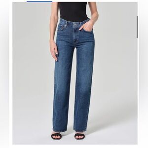 Agolde size 24 high rise wide straight leg jeans